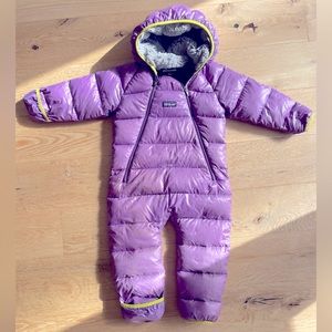 Patagonia Hi-Loft Down Sweater Bunting USED 18-24M